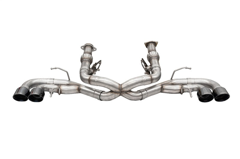 CORSA Performance Corsa 2020-25 Corvette C8 catback exhaust with black quad tips and 3-inch Xtreme design, deletes stock AFM valve