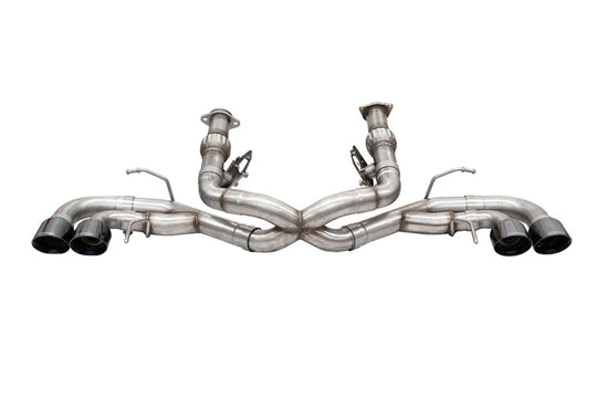 CORSA Performance Corsa 2020-25 Corvette C8 catback exhaust with black quad tips and 3-inch Xtreme design, deletes stock AFM valve