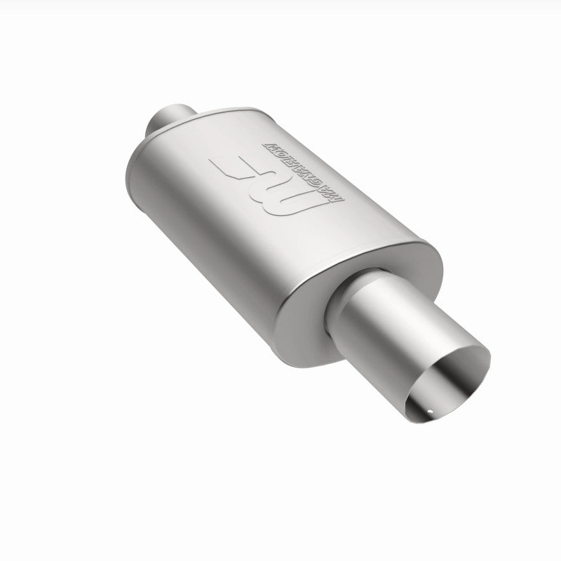 MagnaFlow muffler with tip, model RS 14X5X8, featuring a polished exhaust tip and durable steel construction.