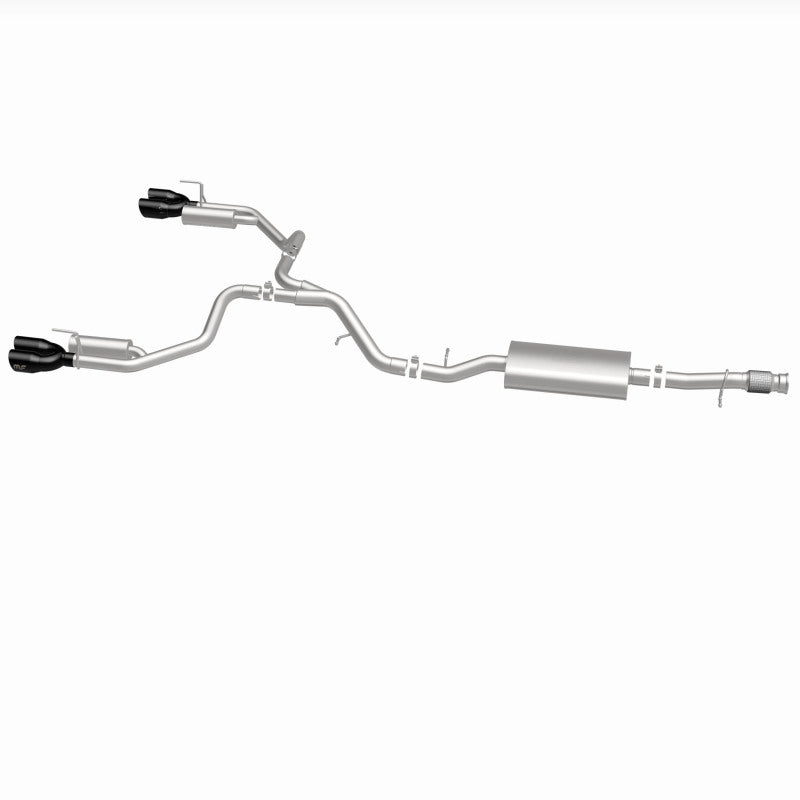 Magnaflow Street Series cat-back performance exhaust system for 2021 GMC Yukon V8 6.2L, showing polished pipes and mufflers.