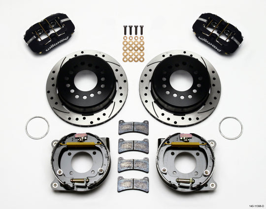 Wilwood Dynapro low-profile 11-inch P-brake kit with drilled Chevy 12 bolt, 2.75-inch offset, C-clips, big brake kit for vehicles
