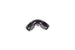 Radium Engineering 6AN female to female 90-degree coupler fitting, black anodized aluminum, for high-performance fluid connections.