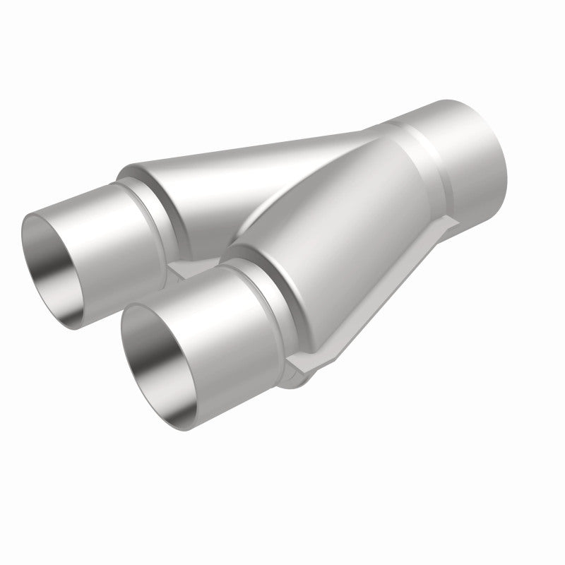 MagnaFlow Y pipe in stainless steel, 2.5/3 inch diameter, with smooth transition, designed for automotive exhaust systems.