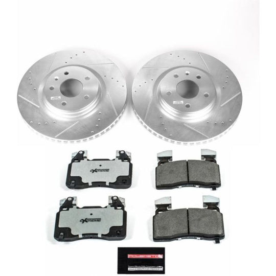 PowerStop Chevrolet Corvette front Z26 Street Warrior performance brake kit with rotors and calipers for 2014-2019 models.
