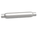 MagnaFlow muffler with 3.5-inch diameter and 18-inch length, featuring dual 2.25-inch inlet and outlet pipes.