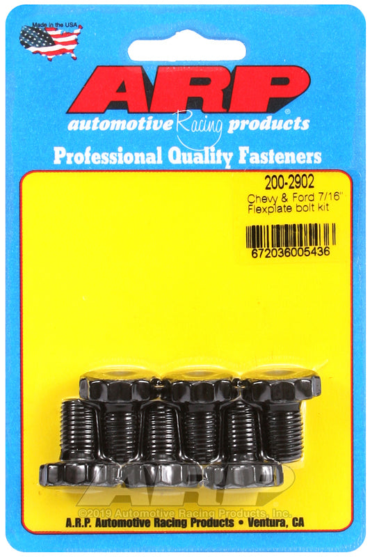 ARP hardware kit for Chevy 265 and 454 engines with 2-piece rear main seal flexplate bolts, includes multiple bolts and hardware components.