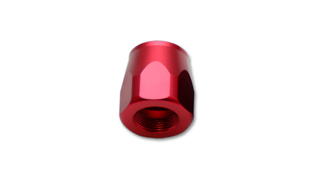 Vibrant -4AN Hose End Socket fitting in red for automotive and fluid transfer applications, shown on a white background.