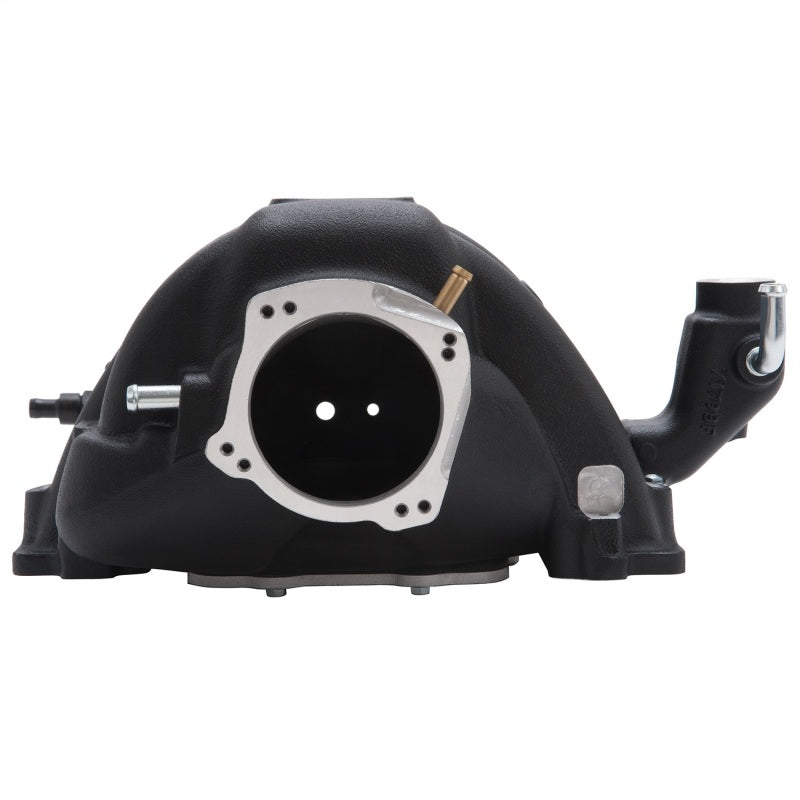 Edelbrock Victor EFI intake manifold for Eagle Chrysler Hemi V8 engines, featuring polished aluminum construction and integrated fuel rails.