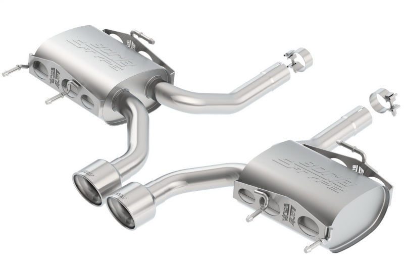 Borla axle back exhaust system for 2011-2015 Cadillac CTS V Coupe 6.2L SS, rear section with polished tips and dual exhaust outlets