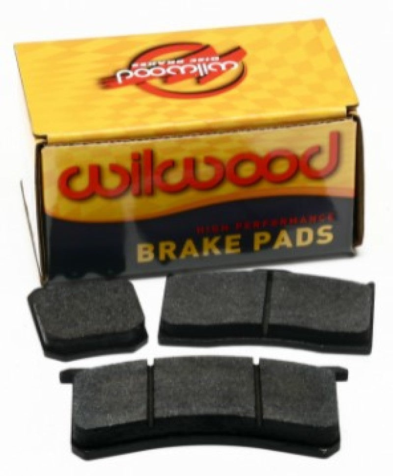 Wilwood BP-10 performance brake pad set for FNSL4/6 and BNSL4/6, showing four brake pads with metal backing plates.