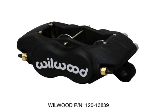 Wilwood forged Dynalite brake caliper with 1.38-inch pistons and .81-inch disc for high-performance braking system.