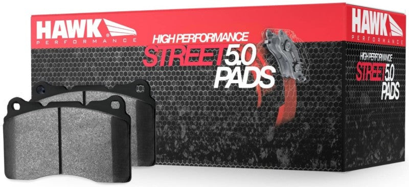 Hawk Performance Corvette C8 Z51 street HPS 5.0 rear brake pads for high-performance braking, shown in the image.