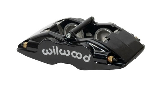 Wilwood forged Superlite brake caliper with 1.62-inch pistons and black finish, designed for 1.25-inch disc brake systems.