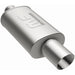 MagnaFlow muffler with tip, model RS 14X5X8, featuring a polished exhaust tip, installed on a vehicle's exhaust system.