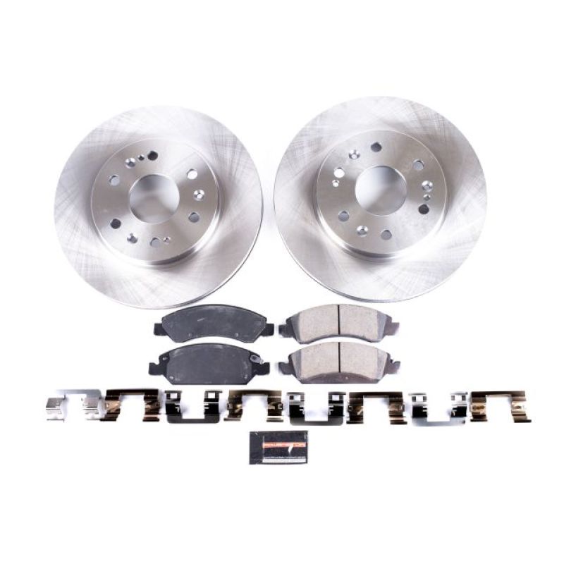 PowerStop OE front brake kit for 2008-2019 Cadillac Escalade, includes brake pads and rotors for improved stopping power.