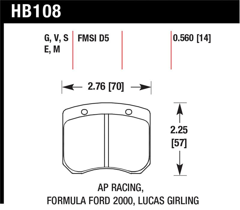 Blue Hawk AP Racing 14mm 9012 race brake pads for high-performance braking systems, showing the brake pad with branding details.