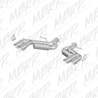 MBRP catback exhaust system for 2016 Chevy Camaro V8 6.2L, 6-speed, with 3-inch T409 race dual axle back and quad dual wall tips