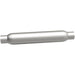 MagnaFlow muffler with 3.5-inch diameter and 18-inch length, featuring dual 2.25-inch inlet and outlet pipes.