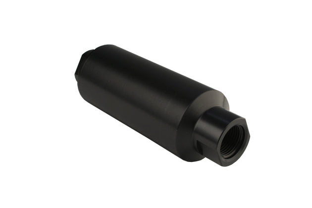 Aeromotive marine AN-12 fuel filter with 100 micron stainless steel element, designed for clean fuel filtration in marine applications.