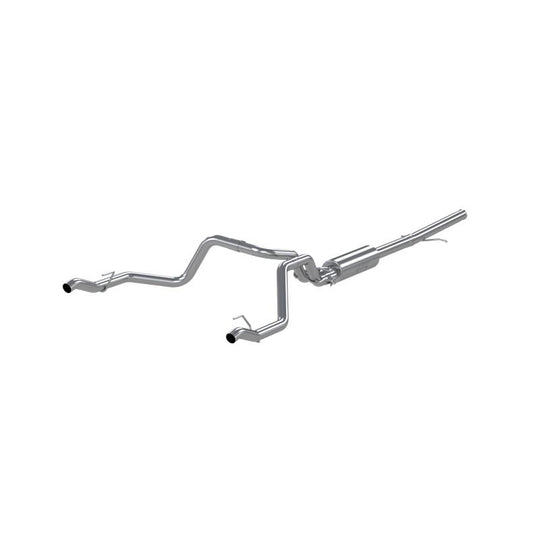 MBRP catback exhaust system for 2019 Chevrolet Silverado 1500, dual rear exit, 2.5-inch T409 stainless steel pipes.