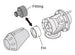 HKS SSQV recirculation fitting for 29mm ID hose, blow off valve accessory, metal fitting with HKS branding.