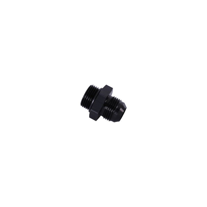 Aeromotive AN-12 O-Ring Boss and Male Flare Adapter Fitting for fuel systems, made of durable metal with threading and sealing surfaces.