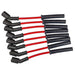 Moroso GM LS/LQ 4.8-6.2L Ultra 350 spark plug wire set with red 8mm multi-angle boots for V8 engines.