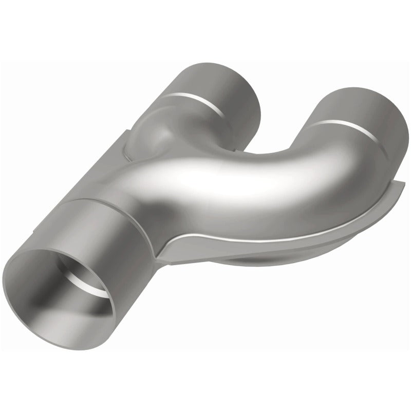 MagnaFlow Smooth Trans Y pipe, 2.50 inch stainless steel with 90-degree bend, for exhaust system performance.