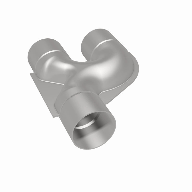 MagnaFlow Smooth Trans Y pipe, 2.50 inch stainless steel, 90-degree Y pipe for exhaust systems, shown in the image.