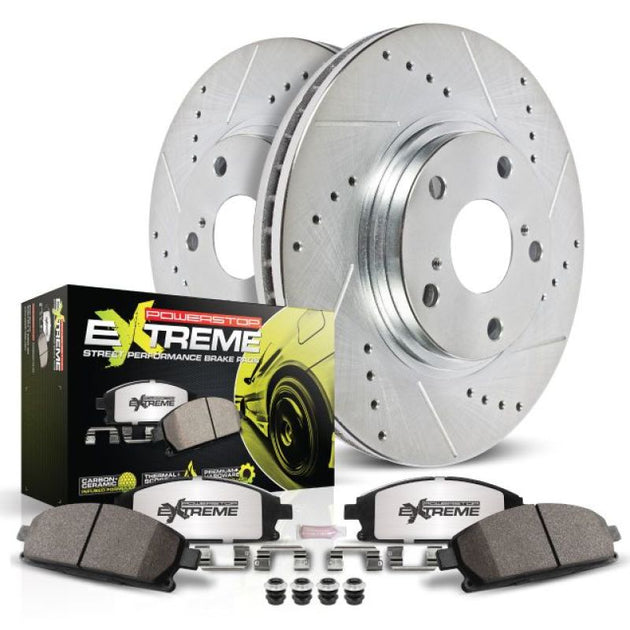 PowerStop Z26 Street Warrior brake kit for 2005-2006 Pontiac GTO front performance brake system with rotors and calipers