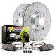 PowerStop Z26 Street Warrior rear brake kit for Cadillac XLR 2004-2009, includes performance rotors and brake pads.