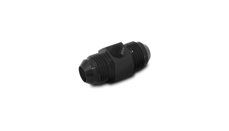 Vibrant -6AN male union adapter fitting with 1/8 inch NPT port, metal construction, for automotive and hydraulic applications.