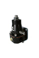 Aeromotive billet black fuel pressure regulator with two -6 inlets and one -6 return for EFI engine fuel system.