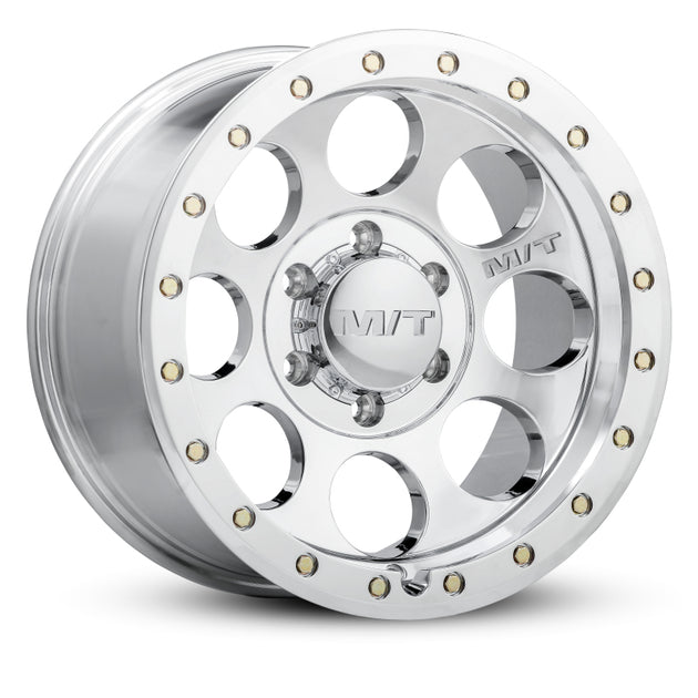 Mickey Thompson Classic Pro 17x9 cast wheel with polished finish, 8x6.5 bolt pattern, 5-inch backspacing, 0 offset, 125.2mm bore