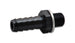 Vibrant aluminum metric to barb fitting, male M18 x 1.5 to 3/8 inch barb connection, showing fitting with threaded and barbed ends