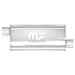 MagnaFlow Mag SS 5X8 14 3/3 O/O muffler, stainless steel automotive exhaust component, installed in a vehicle.