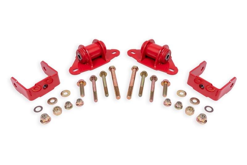 Red BMR Suspension polyurethane differential bushing for Chevrolet Corvette 2014-2019, designed to improve transmission and differential stability.