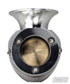 Turbo XS Type H-RFL blow off valve with aluminum piston and O-ring, designed for turbocharged vehicles, mounted on a car engine.