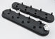 Pair of Granatelli Motor Sports black wrinkle finish LS valve covers with angled coil mounts for GM 96-22 engines.