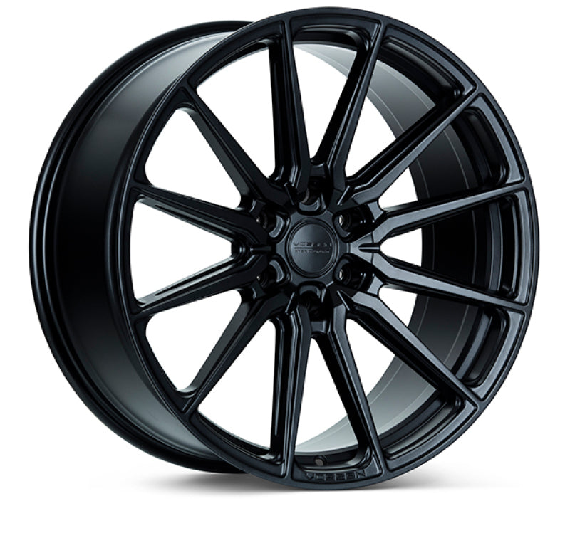 Vossen HF6-1 22-inch satin black forged wheel with 6x139.7 bolt pattern, 9.5-inch width, and deep face design.