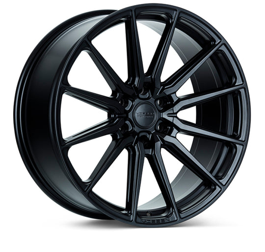Vossen HF6-1 22-inch satin black forged wheel with 6x139.7 bolt pattern, 9.5-inch width, and deep face design.