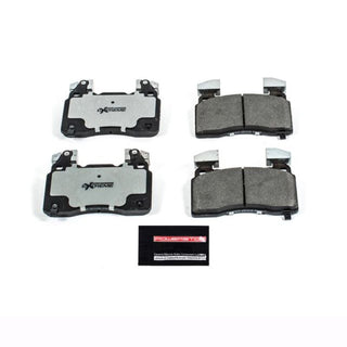PowerStop Z26 Extreme Street Brake Pads for 2015-2019 Cadillac CTS front with hardware, high-performance brake replacement.