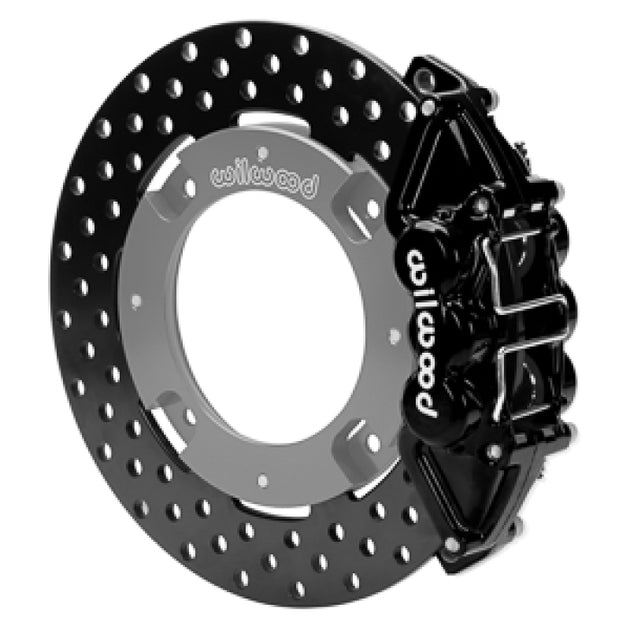 Wilwood 17-21 Can-Am X3RS black 6-piston rear brake kit with drilled rotors for enhanced performance and stopping power.