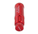 NRG 700 Series M12 x 1.25 steel lug nut set with dust cap covers, locks, and lock socket in red for automotive wheels.