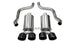 CORSA Performance Corsa 2009-2013 Chevy Corvette C6 V8 axle-back exhaust with dual black 3.5-inch tips, rear view showing dual tips.