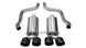 CORSA Performance Corsa 2009-2013 Chevy Corvette C6 V8 axle-back exhaust with dual black 3.5-inch tips, rear view showing dual tips.