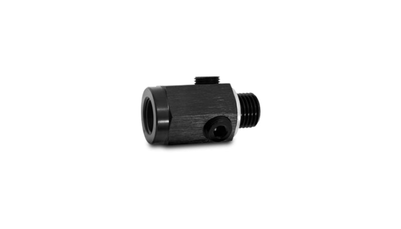 Vibrant 14mm x 1.5 metric extender fitting with 1/8 inch NPT port, metal with threaded connection for automotive or plumbing use