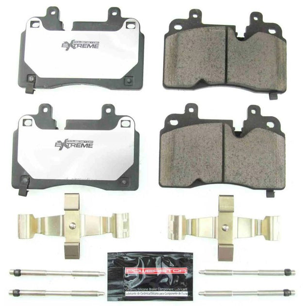 PowerStop Z26 Extreme Street brake pads for 2020 Chevrolet Corvette front performance brake system with hardware.