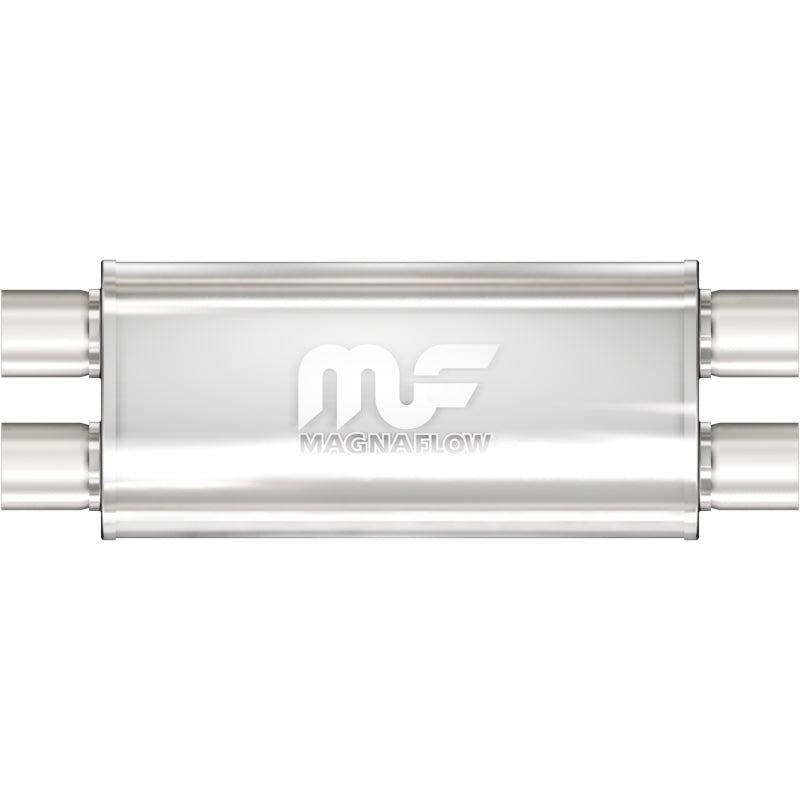 MagnaFlow Mag SS muffler with 18x5x8 inch dimensions and dual outlets, designed for enhanced exhaust performance.