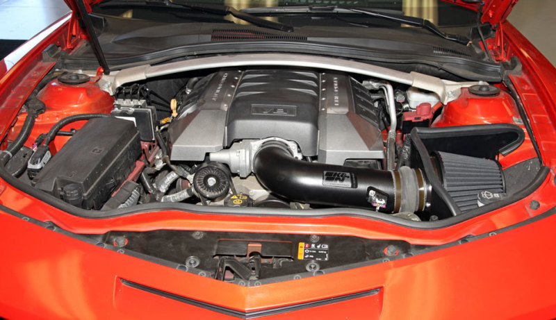 K&N Engineering cold air intake kit for 2010-2013 Chevy Camaro 6.2L V8, featuring black performance intake with air filter and tubing.